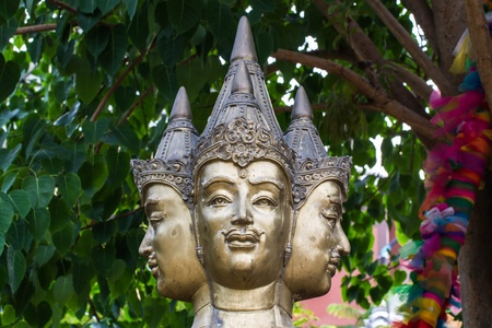 Statue of head Brahmaの写真素材