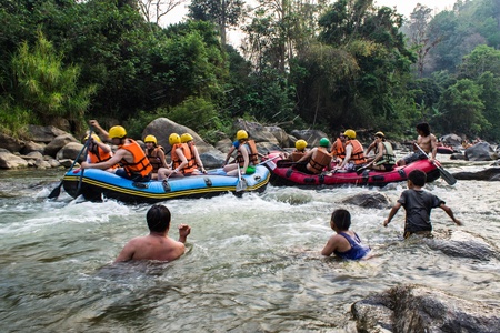 cataracts in Chiangmai, Kaeng gued during Songkran 2013のeditorial素材