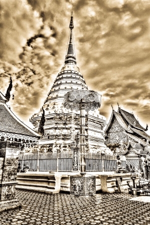 vintage - Wat Phrathat Doi Suthep temple in Chiang Mai, Thailandの写真素材