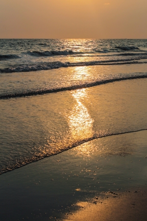 Beautiful evening sea landscape with sunset , Rayong Thailandの写真素材
