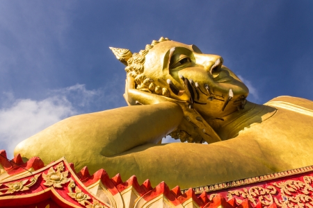 Big Reclining Buddha in Wat Mokkanlan , Chomthong Chiangmai Thailandの写真素材