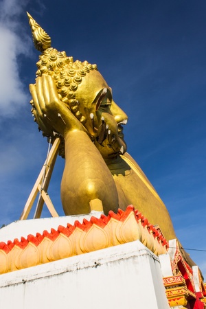 Big Reclining Buddha in Wat Mokkanlan , Chomthong Chiangmai Thailandの写真素材