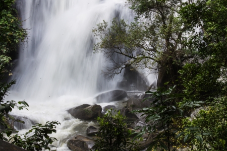 Sirithan waterfall in Doi Inthanon , Chomthong chaingmai Thalandの写真素材