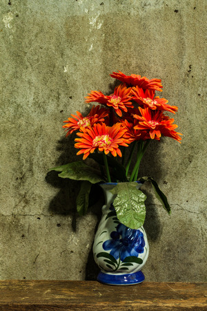 Still life with a bunch of flowerの写真素材