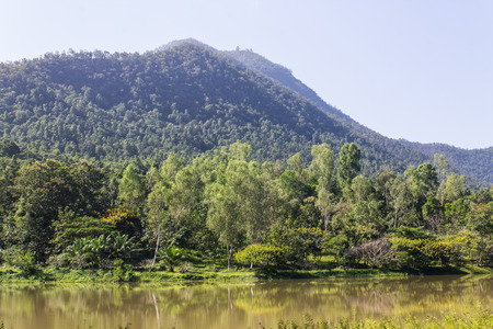 Dam And Mountain, Chiang Mai Northern Thailand  Beautiful Sceneryの写真素材