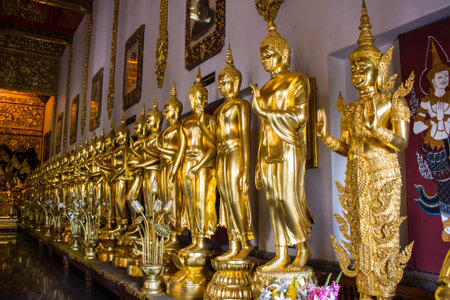 Phra Siam Deva Dhi raj With Buddha Statue In Wat Ban den Temple Maetang Chiangmai Thailandのeditorial素材