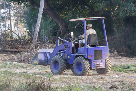 Tractor working