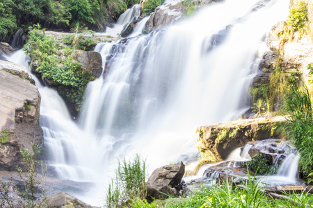 Mae Klang Waterfall in Chiang Mai Province, Doi Inthanon Thailandの写真素材