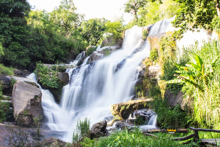 Mae Klang Waterfall in Chiang Mai Province, Doi Inthanon Thailandの写真素材