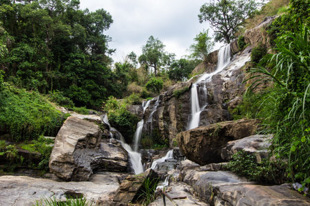 Mae Klang beauty Waterfall  in Chiang Mai Province Doi Inthanon Thailand