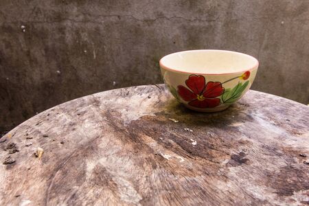Cup still life on wood tableの写真素材