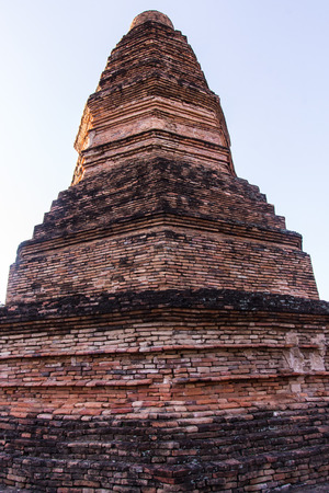 old pagoda in wiang tha kan,Ancient City in chiangmai, Thailandの写真素材