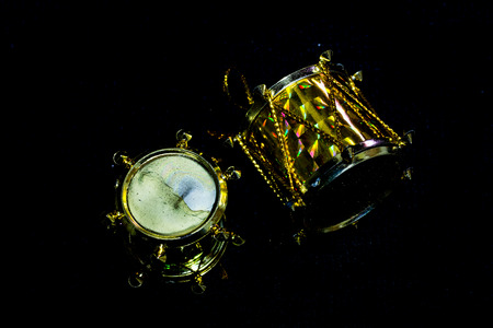 Drum Christmas on black backgroundの写真素材