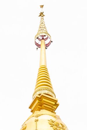 Thai golden pagoda Isolated on whiteの写真素材