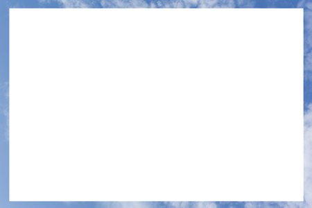 picture frame form blue sky and cloudsの写真素材