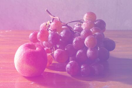 Red Apple and Red grape art still lifeの写真素材