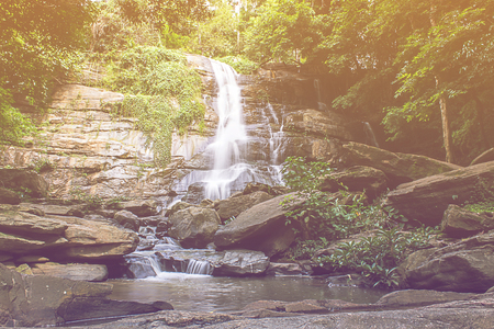 Tad Mork Waterfall in Maerim , doi suthep pui national park Chiangmai Thailandの写真素材