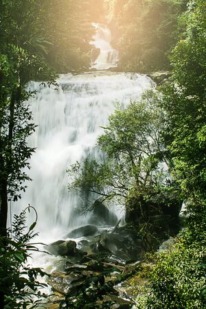 Sirithan waterfall in Doi Inthanon , Chomthong chaingmai Thalandの写真素材