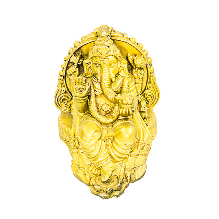 Golden Ganesh Isolated on whiteの写真素材
