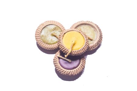 candle light isolated on white background, Thai Lanna traditional candleの写真素材