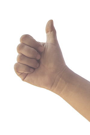 hand with thumb up isolated on white, Like Handの写真素材
