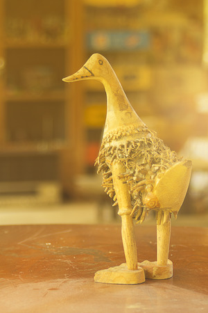 Duck made from bamboo, root bambooの写真素材