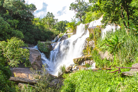 Mae Klang Waterfall in Chiang Mai Province, Doi Inthanon Thailandの写真素材