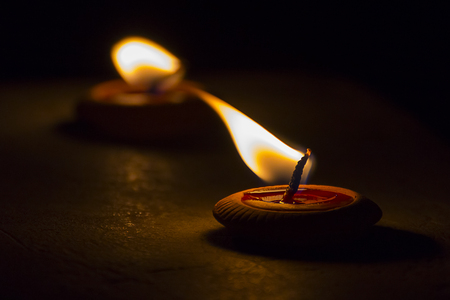Lanna  candle light of Loy Krathong festivalの写真素材