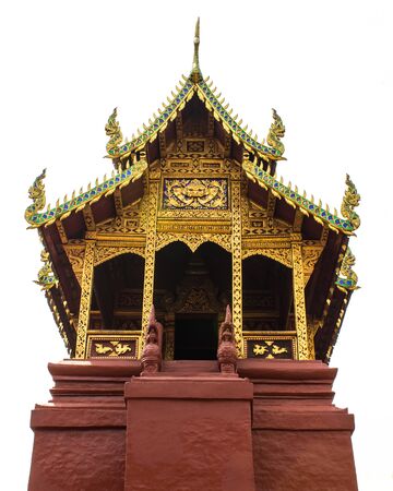 Thai art chapel Isolated on whiteの写真素材