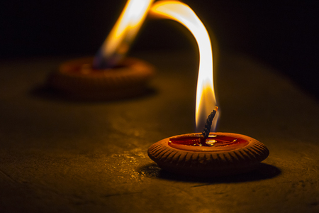 Lanna  candle light of Loy Krathong festivalの写真素材