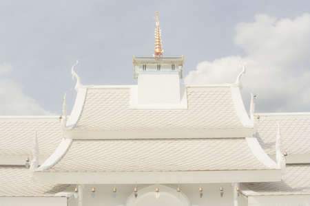 thai white chapel in temple lanna styleの写真素材