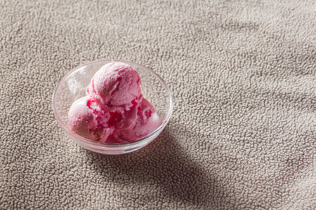 Iceream Strawberry in glass still lifeの写真素材