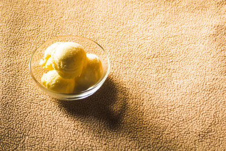 Iceream vanila in glass still lifeの写真素材