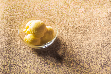 Iceream vanila in glass still lifeの写真素材