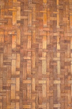 Wall Woven Bamboo Handmade texture and backgroundの写真素材