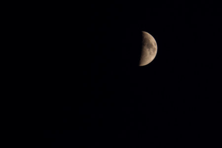 Half moon Isolated on black backgroundの写真素材