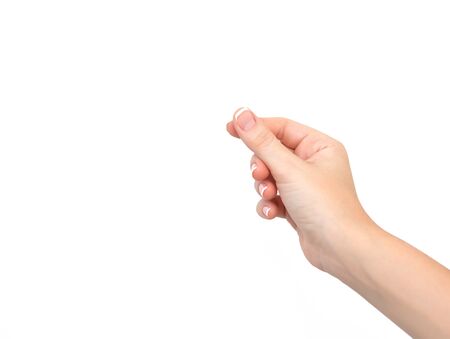 female hand on the isolated backgroundの写真素材