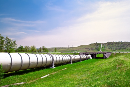 Industrial pipe with gas and oilの写真素材