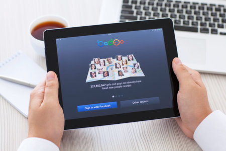 Simferopol, Russia - September 13, 2014: Badoo social network of acquaintances. The company's...