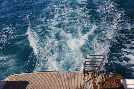 Rear view yachtの写真素材