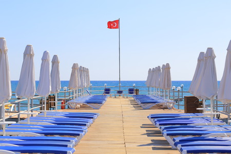 Sunbeds in Turkeyの写真素材