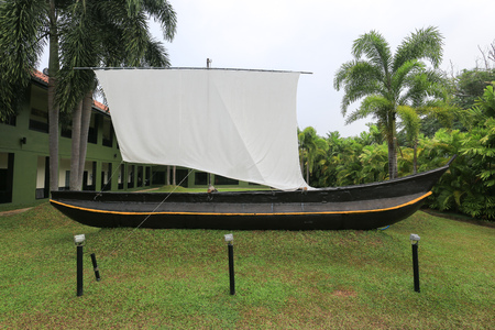 Sailing catamaran in Sri Lankaの写真素材