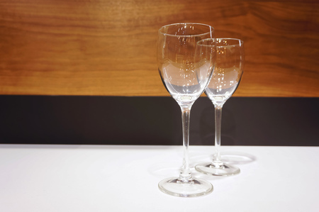 Two glasses on the tableの写真素材