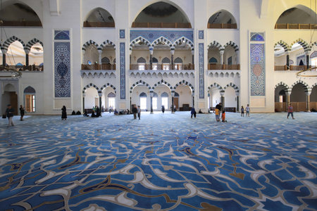 Inside interior of camlica mosqueのeditorial素材
