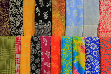 Color shawls close-up for sale in the store