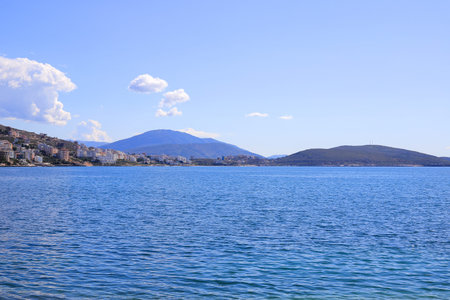 Sea view and resort city Saranda, Albania