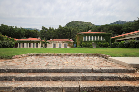 Villa Milocer and park near the King's beach in Montenegroのeditorial素材