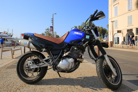Cannes, France - 23 july, 2019: Motorcycle motard Yamaha on the streetのeditorial素材