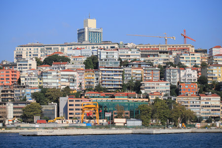 Buildings on the coast of the city of Istanbul in Turkeyの写真素材