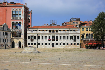 Venice, Italy - July 21, 2019: Square in the center of Venice, Italyのeditorial素材